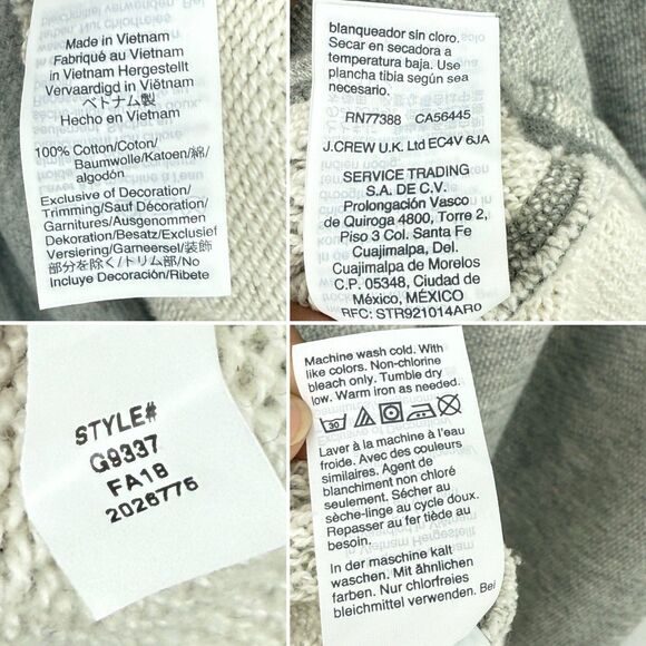 J Crew Cowlneck Sweatshirt Women’s Size L Drawstring Neck Gray pocket kangaroo - Picture 8 of 16